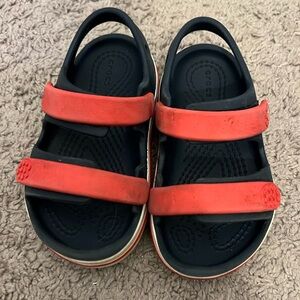Crocs Kids' Navy and Red Sandals Size 7